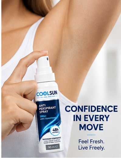 COOLSUN Antiperspirant Spray – 48H Sweat & Odor Protection – 50 mL