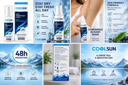 COOLSUN Antiperspirant Spray – 48H Sweat & Odor Protection – 50 mL