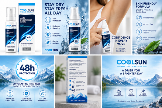 COOLSUN Antiperspirant Spray – 48H Sweat & Odor Protection – 50 mL