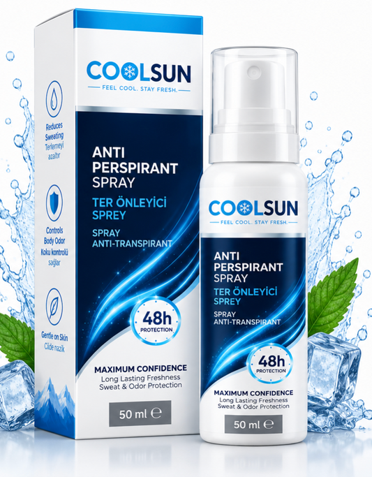 COOLSUN Antiperspirant Spray – 48H Sweat & Odor Protection – 50 mL